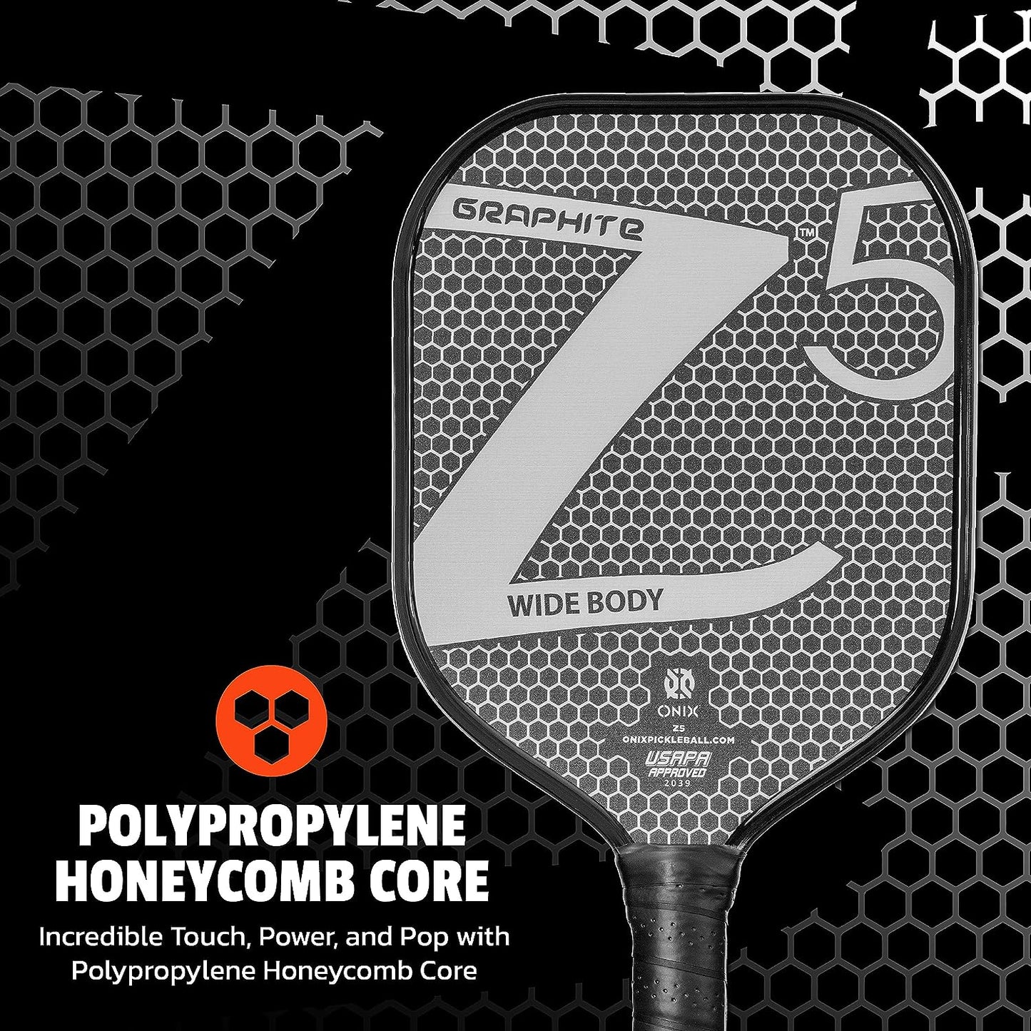 Graphite MOD Z5 Graphite Carbon Fiber Pickle-ball Paddles with Cushion Comfort Pickle-ball Paddle Grip