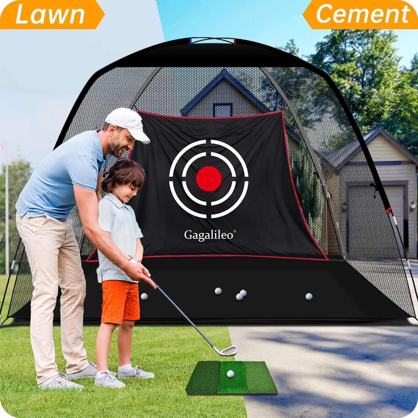 Golf Hitting Practice Nets for Backyard Driving - Heavy Duty Driving Nets for Indoor Outdoor Garage Use - Golf Swing Training Impact Cages with Frame and Net