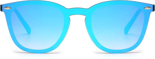 Trendy Rimless Mirrored Sunglasses Reflective Sun Glasses for Women Men