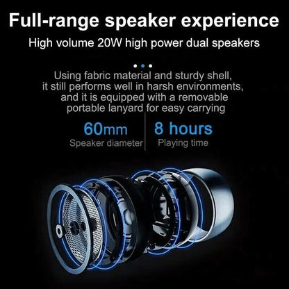 Bluetooth Speaker - Wireless Waterproof Outdoor Stereo Bass