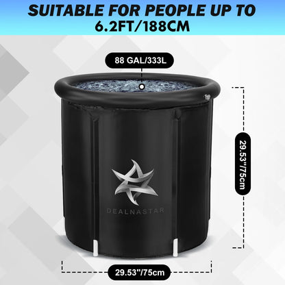 Cold Tub Ice Bath - 88 Gal Inflatable and Portable Cold Plunge for Athletes Adults - Indoor and Outdoor