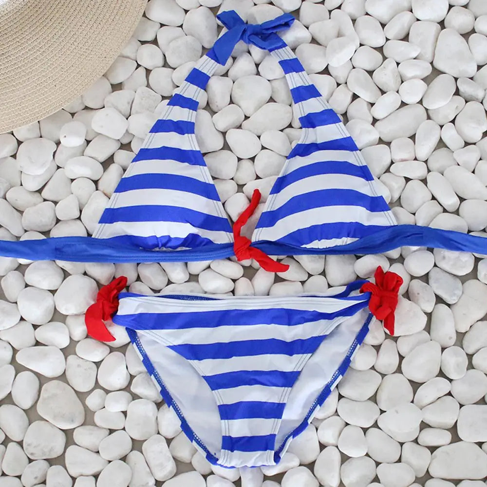 Women's Striped Push-Up Bikini