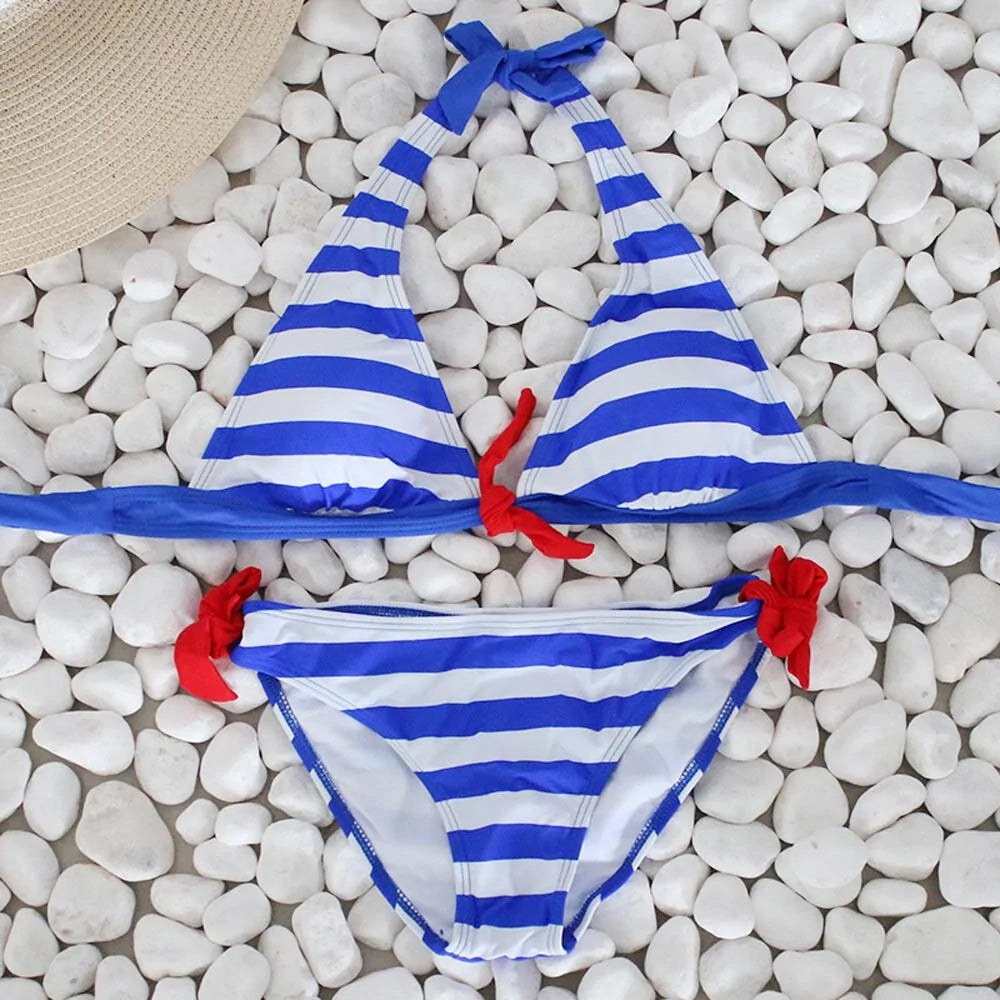 Women's Striped Push-Up Bikini