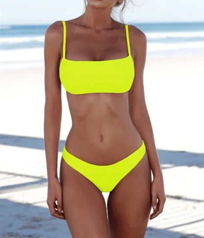 Women's Two-Piece Solid Sexy Bikini Set