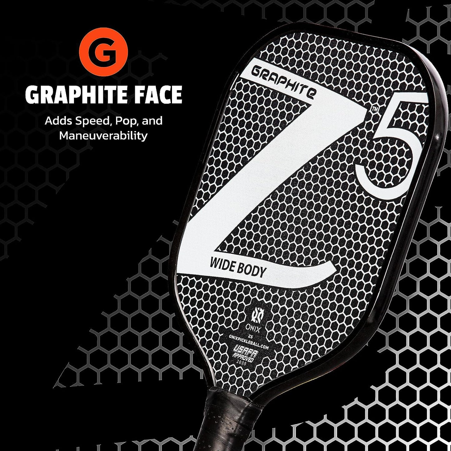 Graphite MOD Z5 Graphite Carbon Fiber Pickle-ball Paddles with Cushion Comfort Pickle-ball Paddle Grip