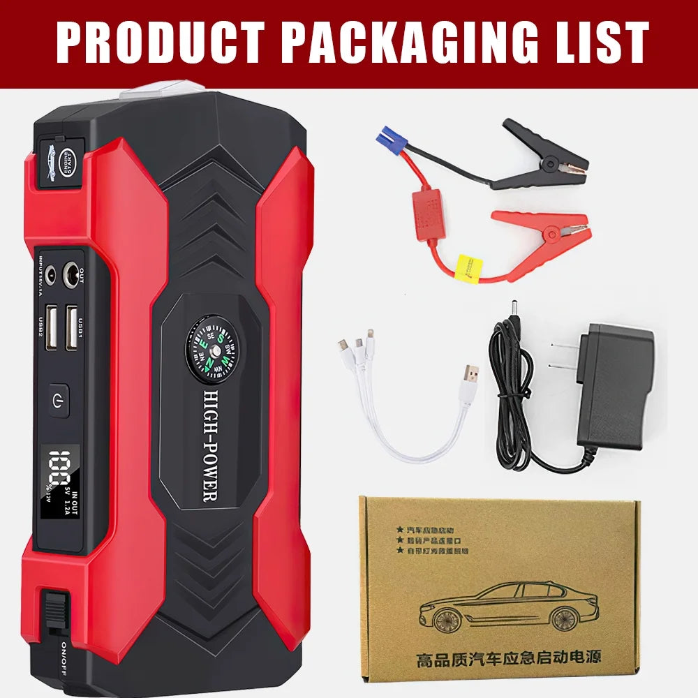 Car Jump Starter, 28000Mah 600A 12V Portable Charger Power Bank Car Jump Starter for Car Booster Battery with LED Flash Light