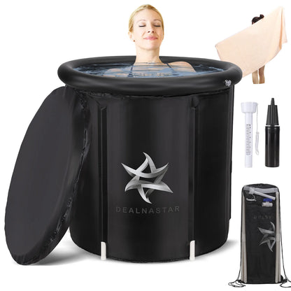 Cold Tub Ice Bath - 88 Gal Inflatable and Portable Cold Plunge for Athletes Adults - Indoor and Outdoor