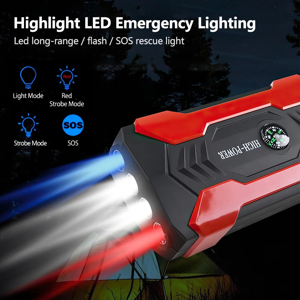 Car Jump Starter, 28000Mah 600A 12V Portable Charger Power Bank Car Jump Starter for Car Booster Battery with LED Flash Light