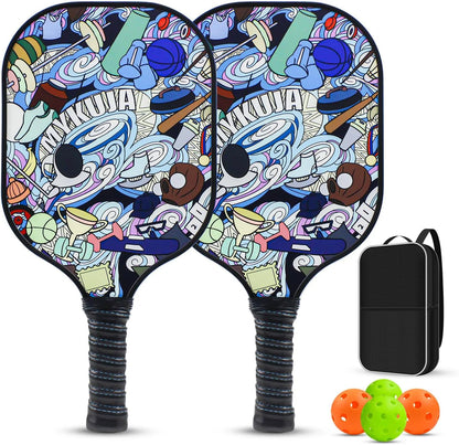 Pickle-ball Paddles Lightweight Fiberglass Surface & Honeycomb Core Pickle-ball Set