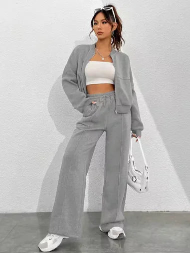 Zipper Slim Fit Women's Casual Track Suit