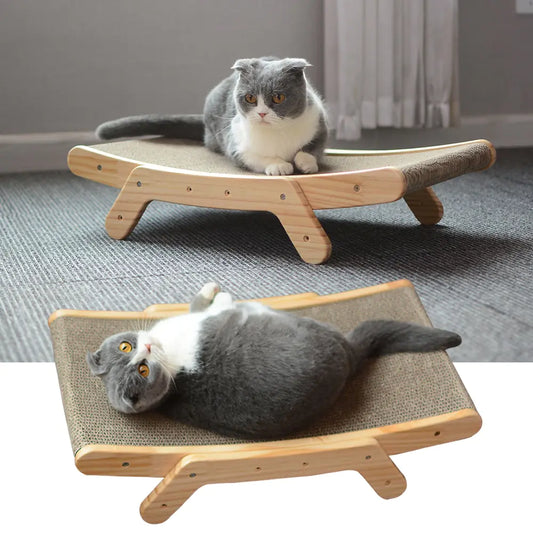 Wooden Hinged Scratcher and Lounger for Cats