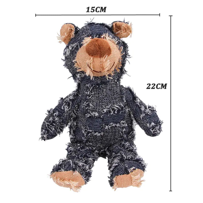 Cute Patchwork Bear - Plush Pet Toys